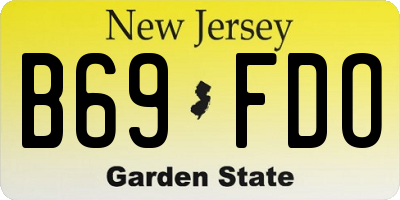 NJ license plate B69FDO