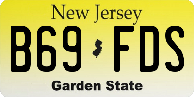 NJ license plate B69FDS