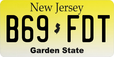 NJ license plate B69FDT