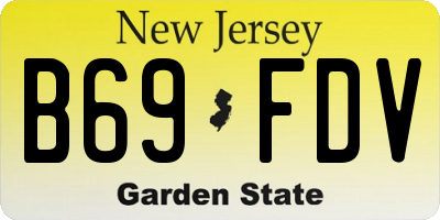NJ license plate B69FDV