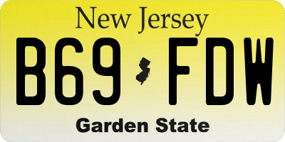NJ license plate B69FDW