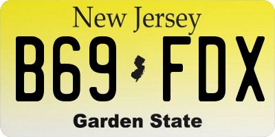 NJ license plate B69FDX