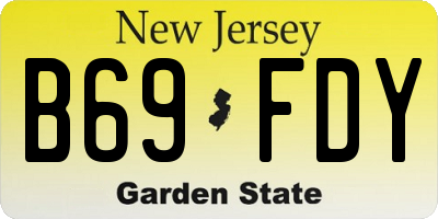NJ license plate B69FDY