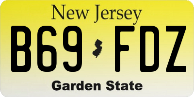 NJ license plate B69FDZ