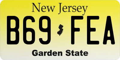 NJ license plate B69FEA