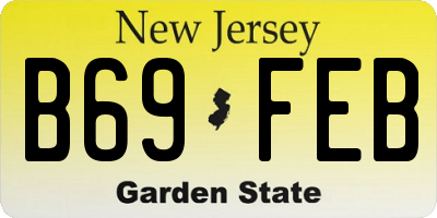 NJ license plate B69FEB