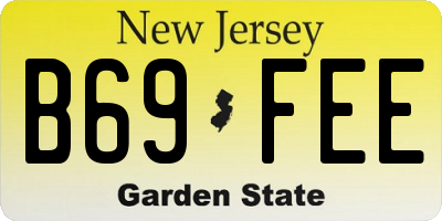NJ license plate B69FEE