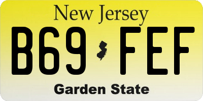 NJ license plate B69FEF