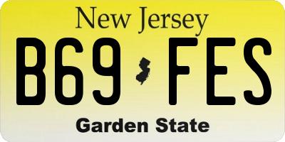 NJ license plate B69FES