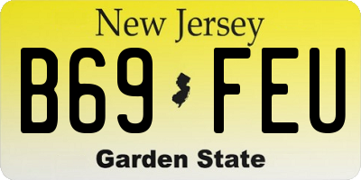 NJ license plate B69FEU