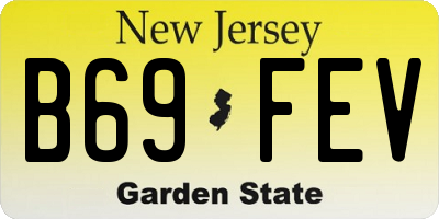 NJ license plate B69FEV