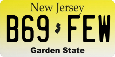 NJ license plate B69FEW