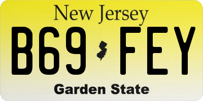 NJ license plate B69FEY