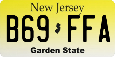 NJ license plate B69FFA
