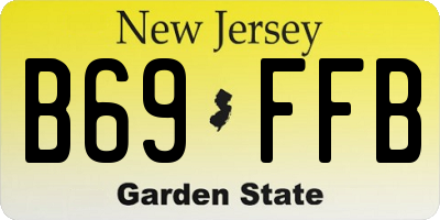 NJ license plate B69FFB