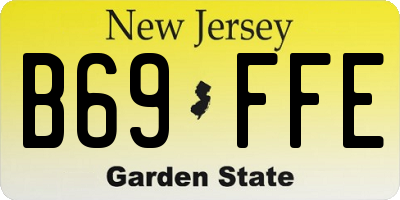 NJ license plate B69FFE