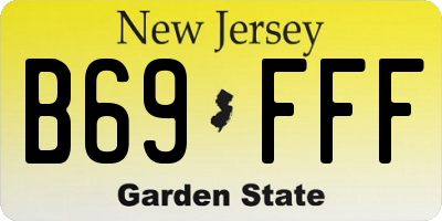 NJ license plate B69FFF