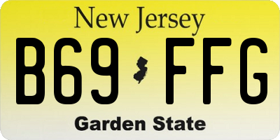 NJ license plate B69FFG