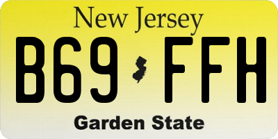 NJ license plate B69FFH
