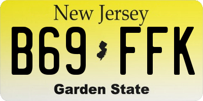 NJ license plate B69FFK