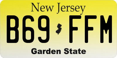 NJ license plate B69FFM
