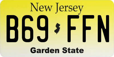 NJ license plate B69FFN