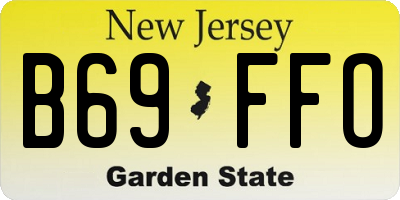 NJ license plate B69FFO