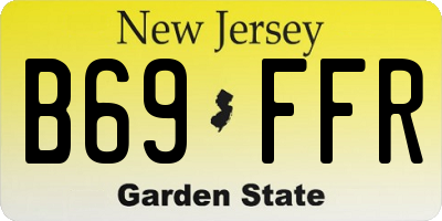 NJ license plate B69FFR