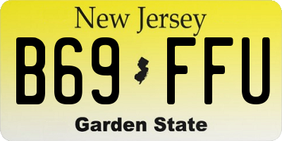 NJ license plate B69FFU