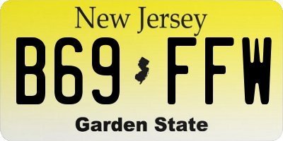 NJ license plate B69FFW