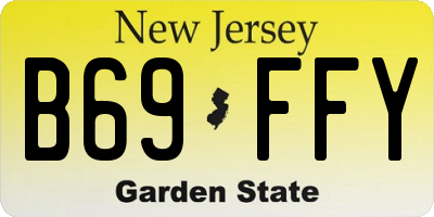 NJ license plate B69FFY