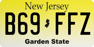 NJ license plate B69FFZ