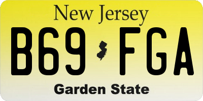 NJ license plate B69FGA