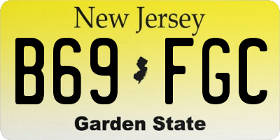NJ license plate B69FGC