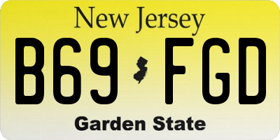 NJ license plate B69FGD