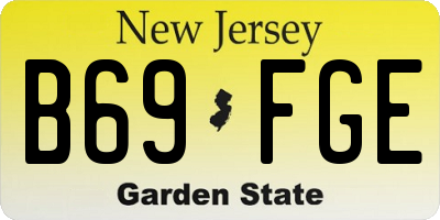 NJ license plate B69FGE