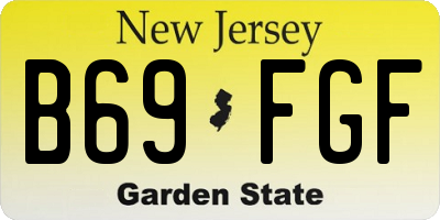 NJ license plate B69FGF