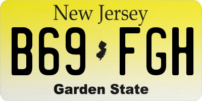 NJ license plate B69FGH