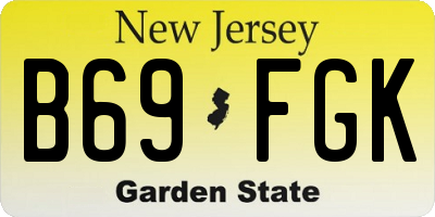 NJ license plate B69FGK