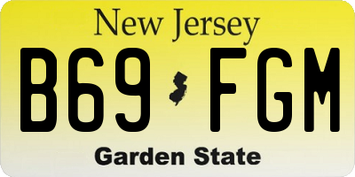 NJ license plate B69FGM