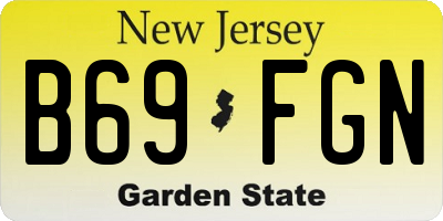 NJ license plate B69FGN