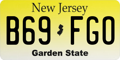NJ license plate B69FGO