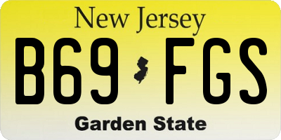 NJ license plate B69FGS