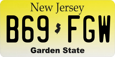 NJ license plate B69FGW