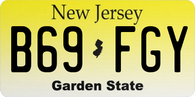 NJ license plate B69FGY