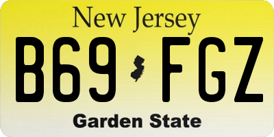 NJ license plate B69FGZ