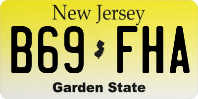 NJ license plate B69FHA