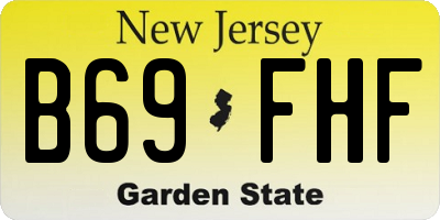 NJ license plate B69FHF
