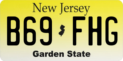 NJ license plate B69FHG