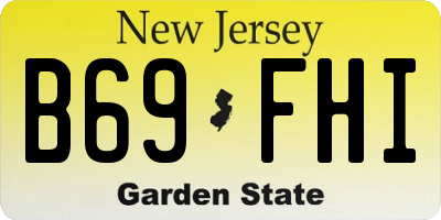 NJ license plate B69FHI